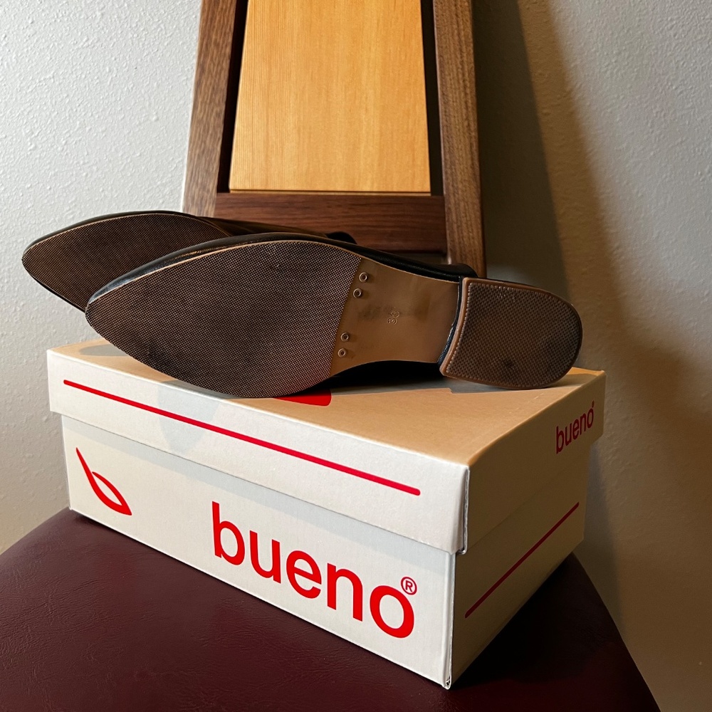 Bueno Indie Slingback Pointed Toe Flat Black Leather 38 - Picture 7 of 7
